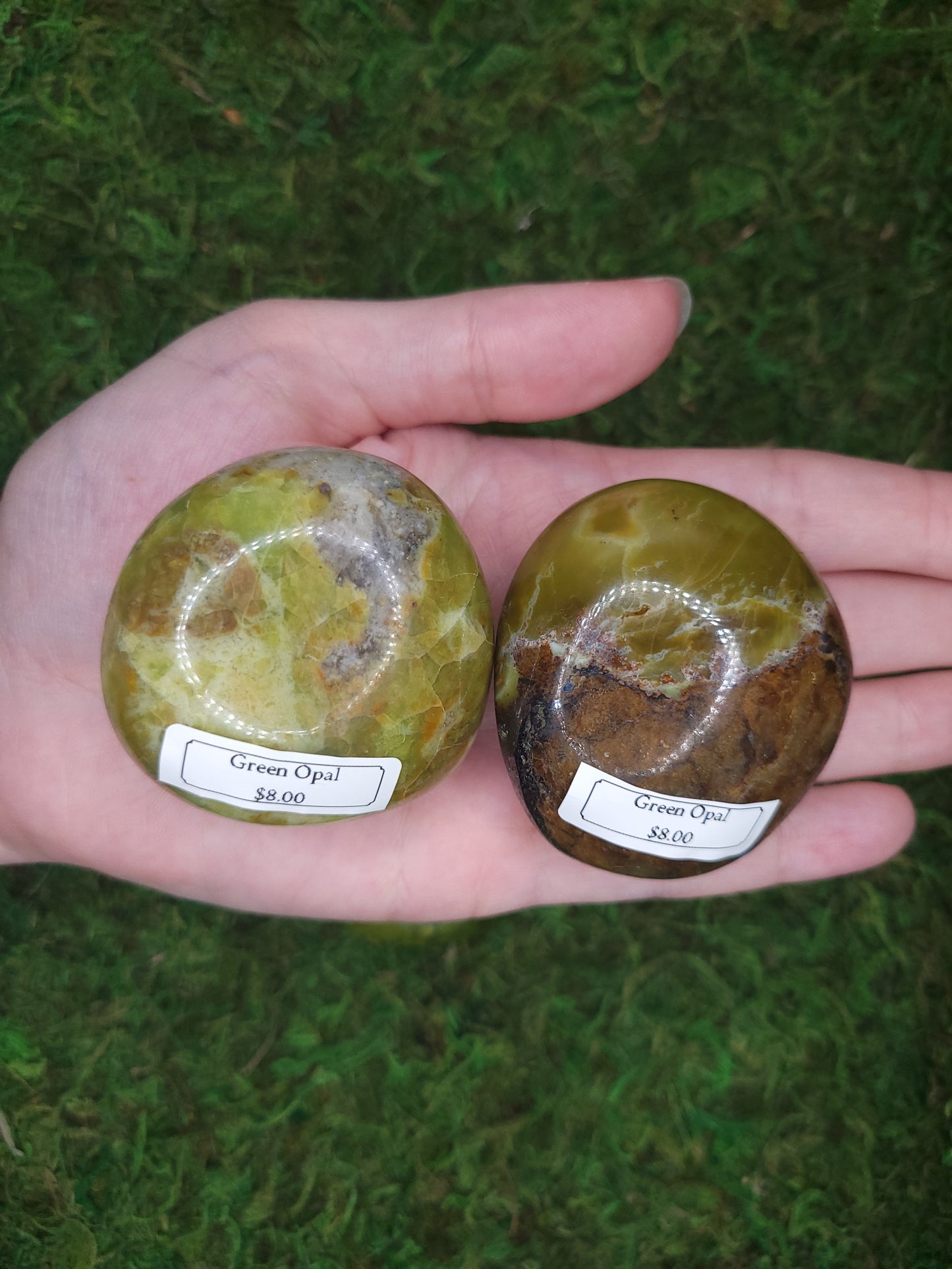 Green Opal Palm Stones