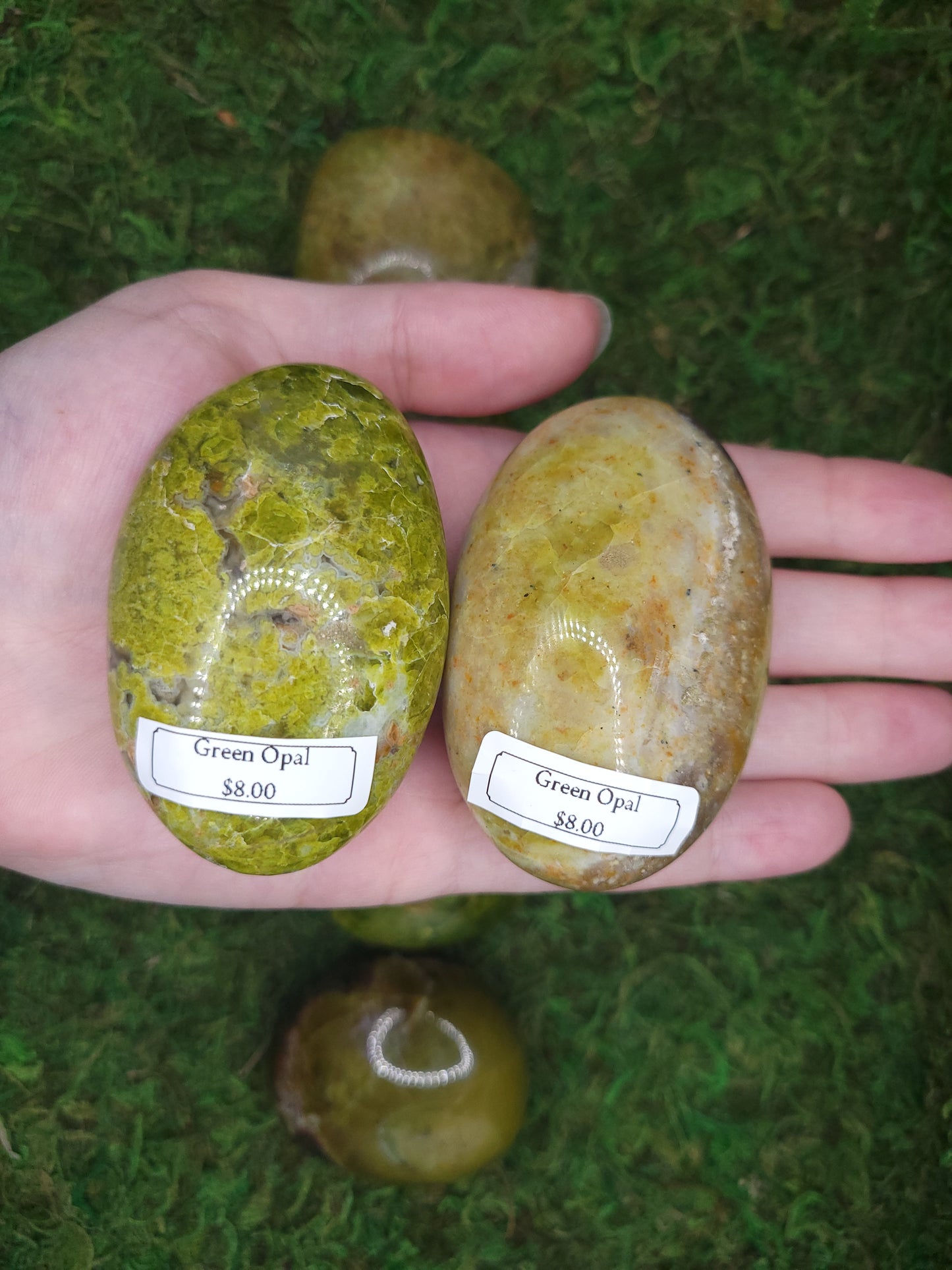 Green Opal Palm Stones