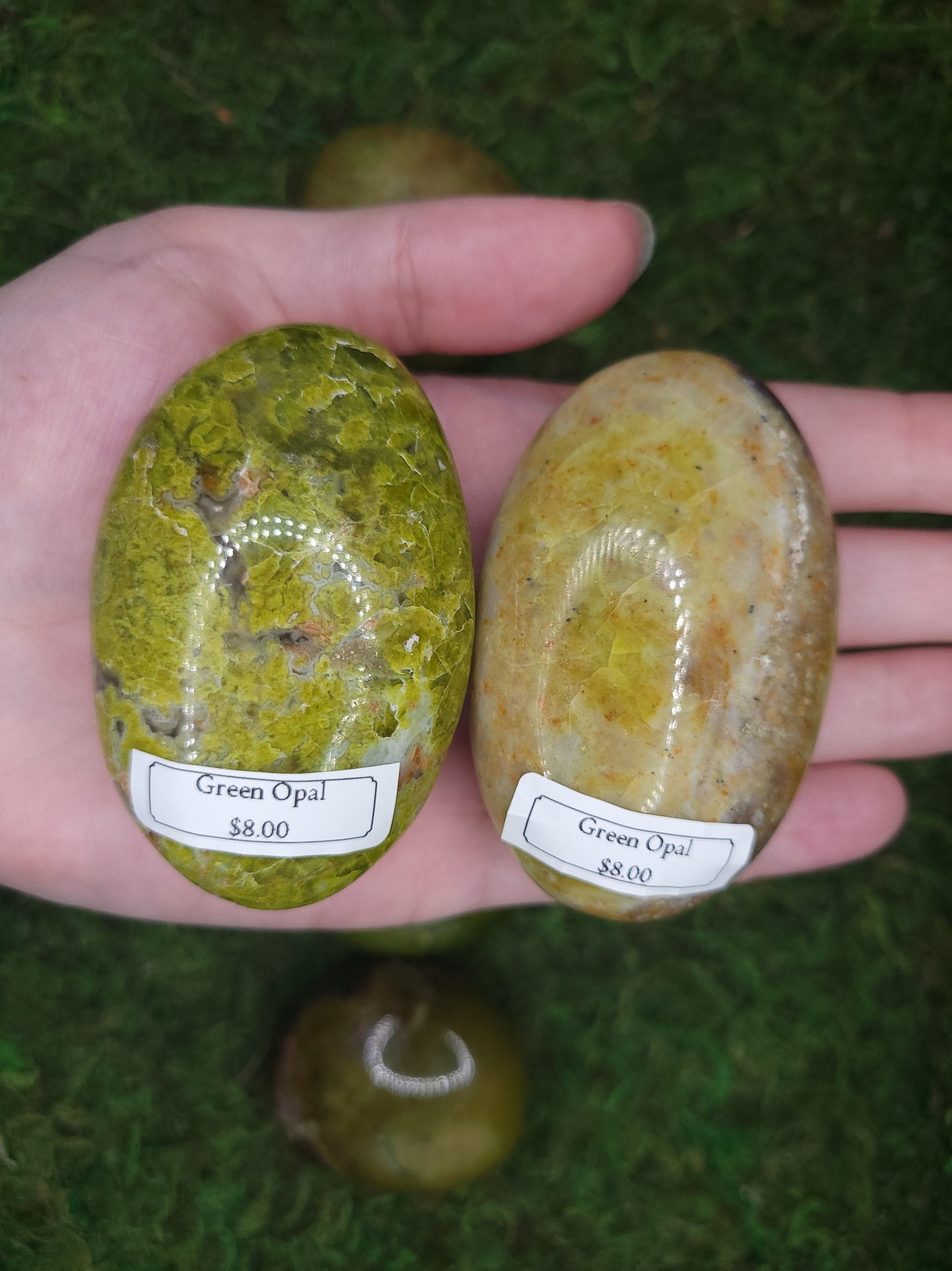 Green Opal Palm Stones