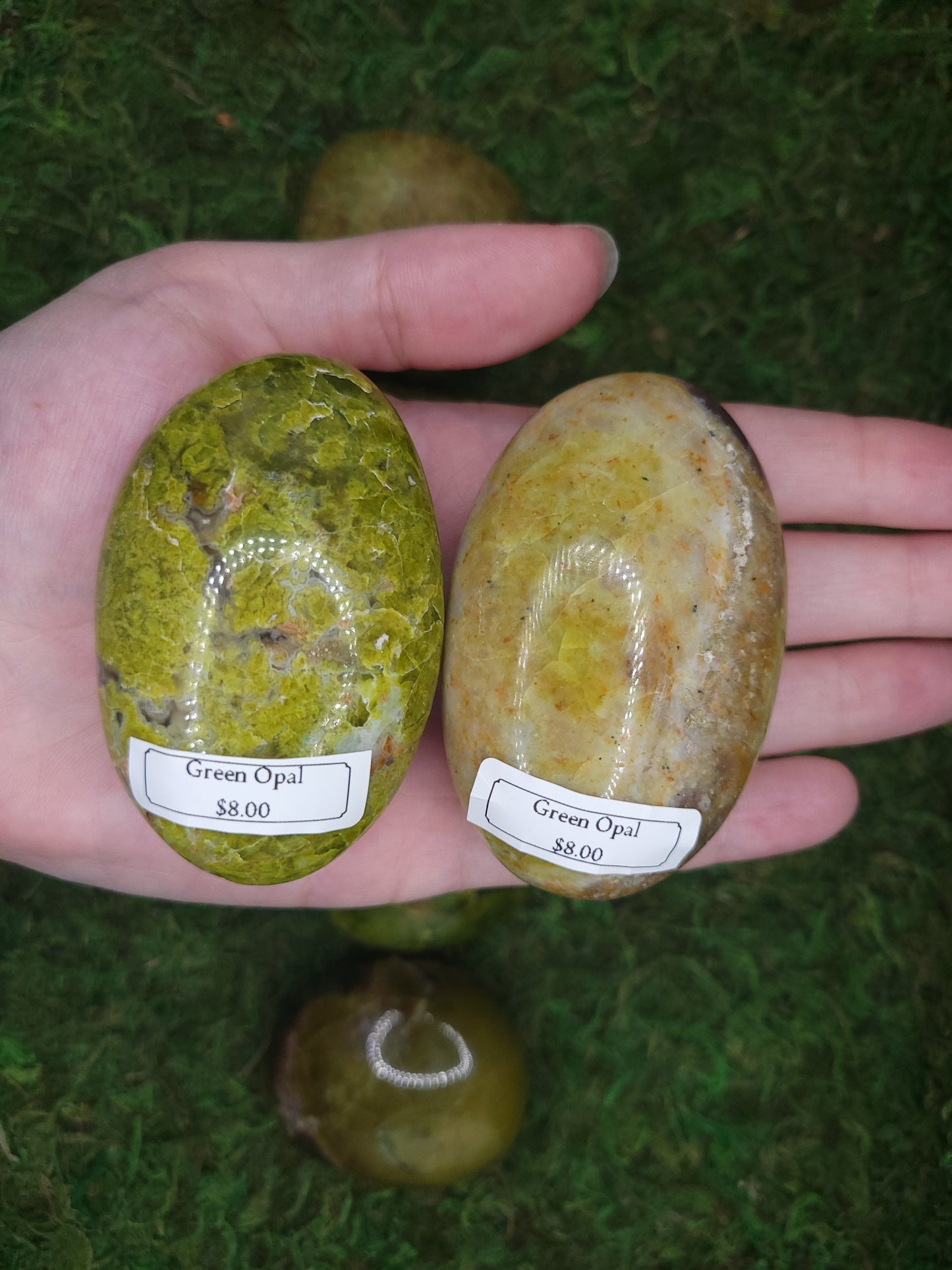 Green Opal Palm Stones