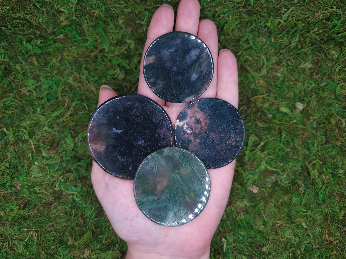 Moss Agate Coins