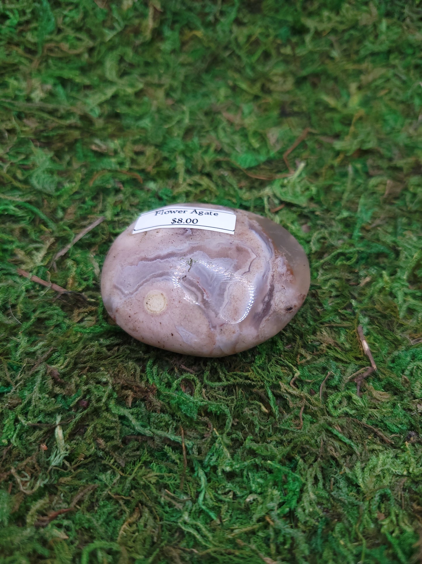 Flower Agate Palm Stone