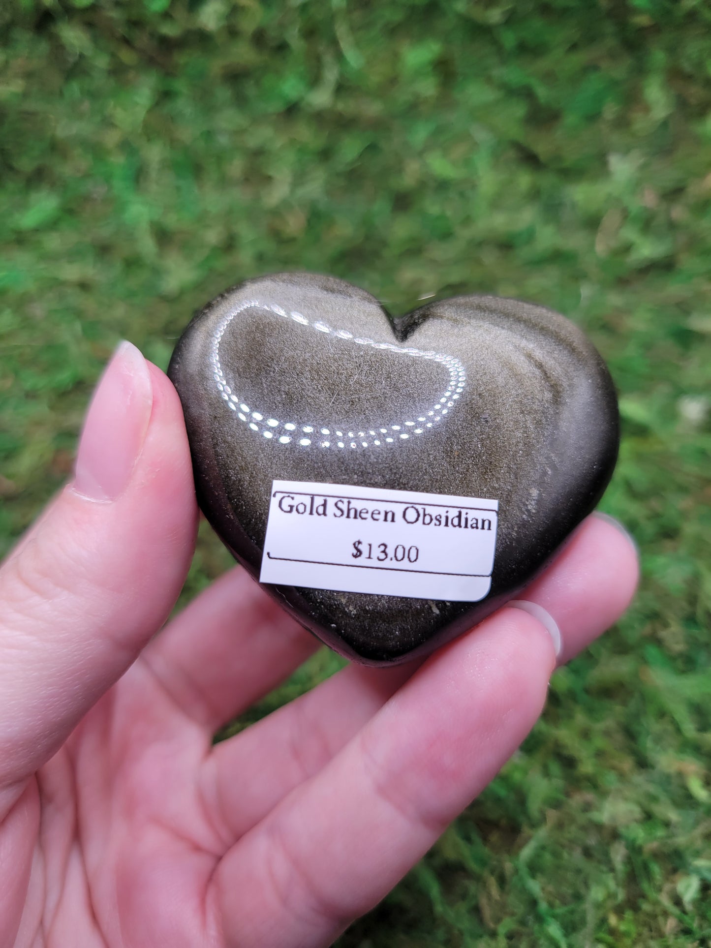Gold Sheen Obsidian Heart