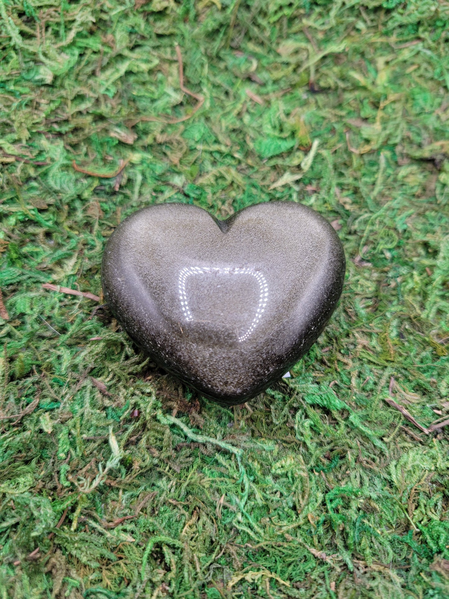 Gold Sheen Obsidian Heart