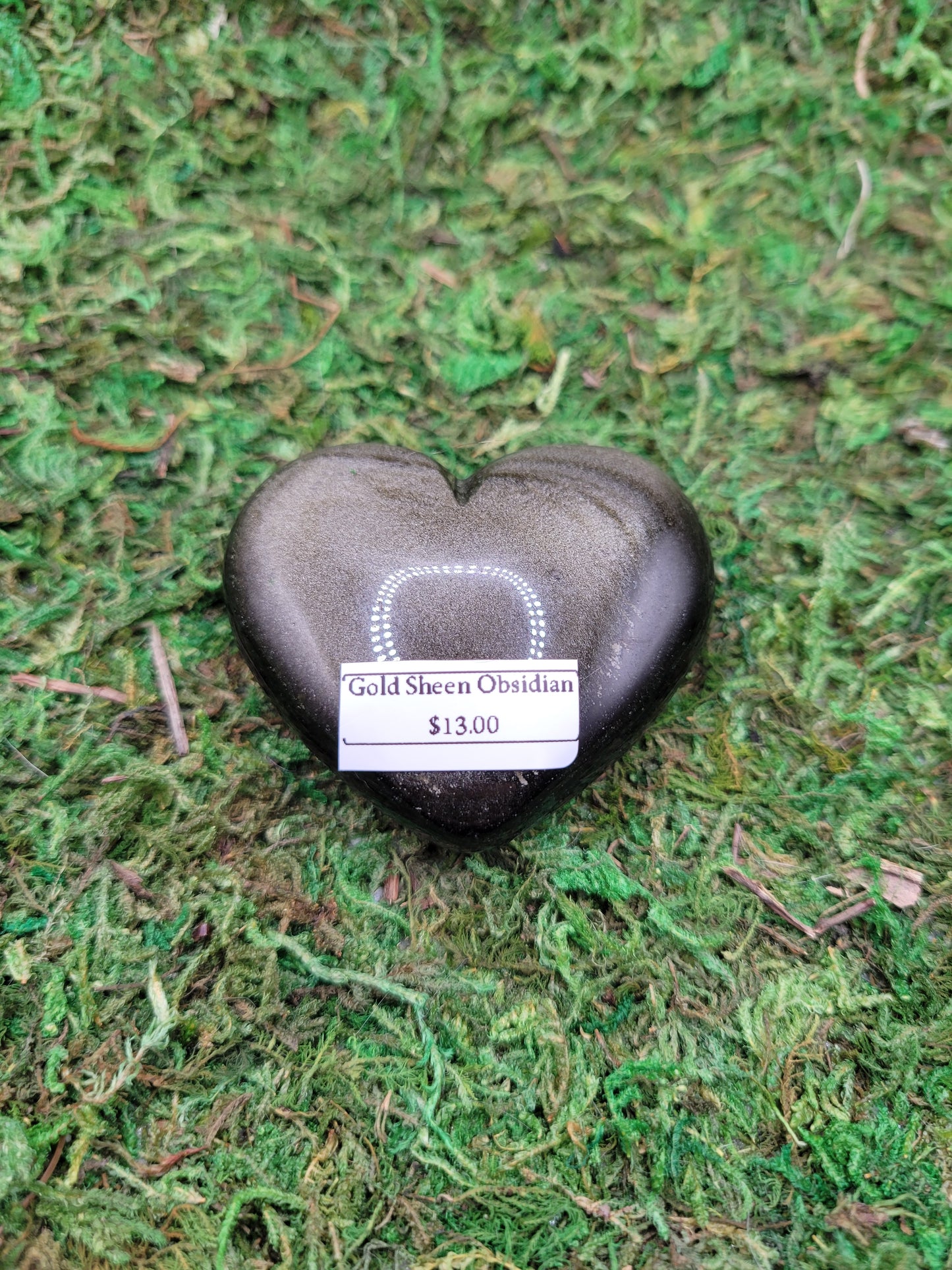 Gold Sheen Obsidian Heart