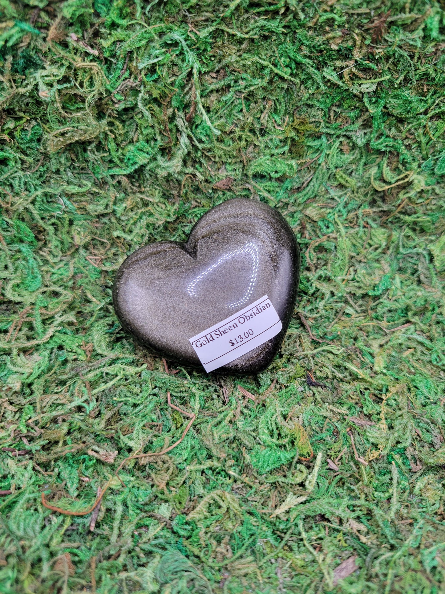 Gold Sheen Obsidian Heart