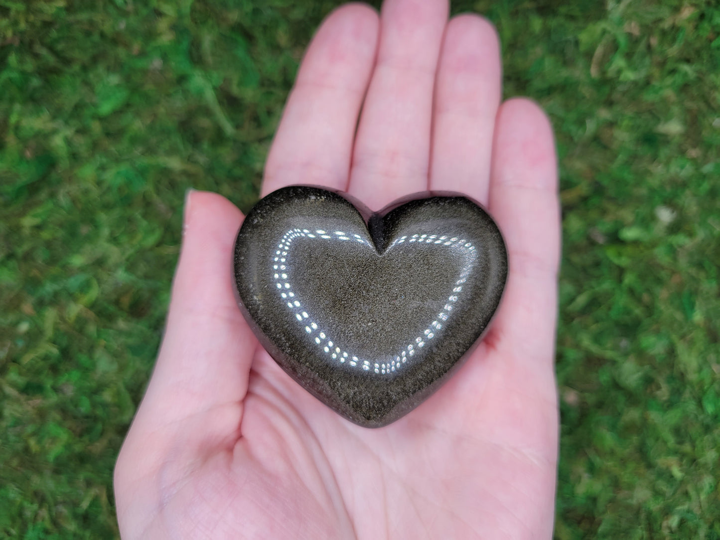 Gold Sheen Obsidian Heart