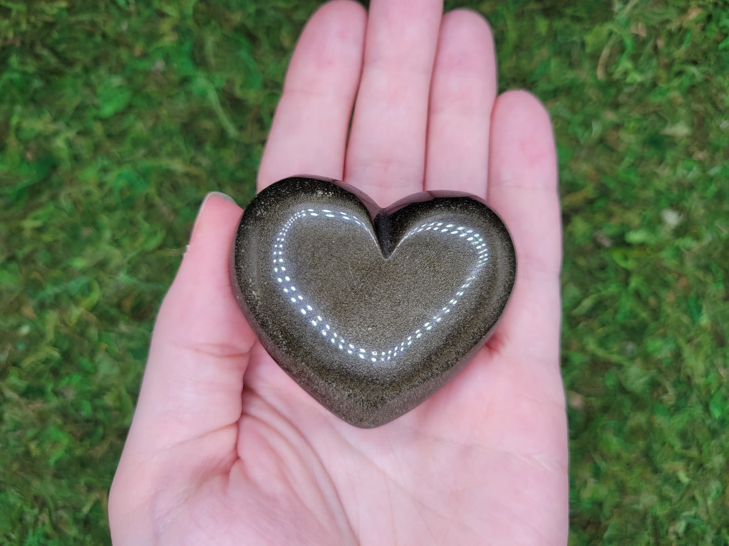 Gold Sheen Obsidian Heart
