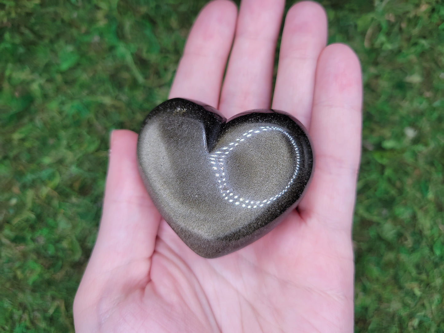 Gold Sheen Obsidian Heart