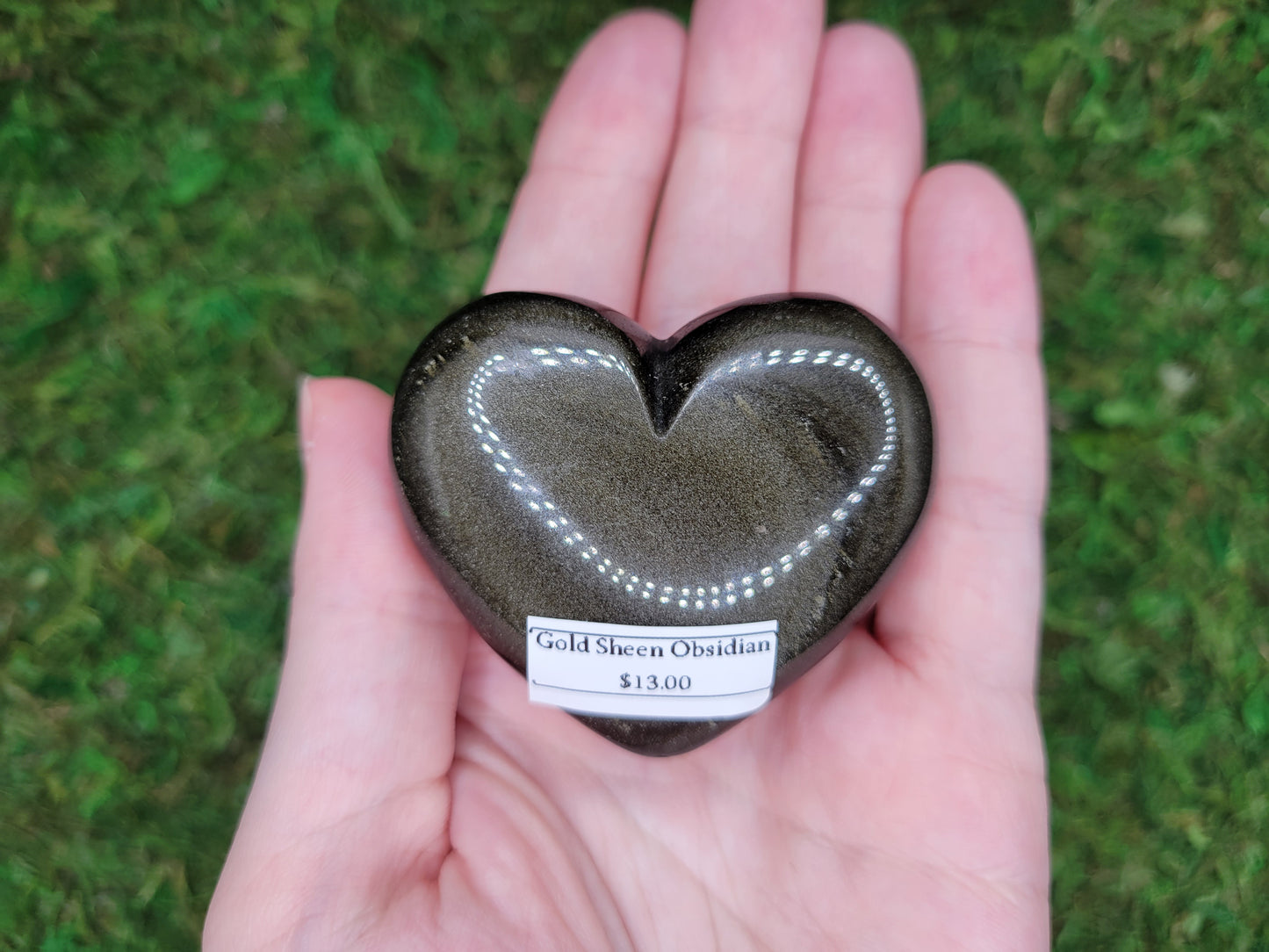 Gold Sheen Obsidian Heart