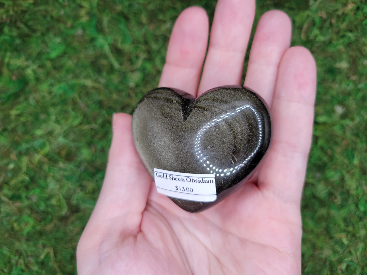 Gold Sheen Obsidian Heart