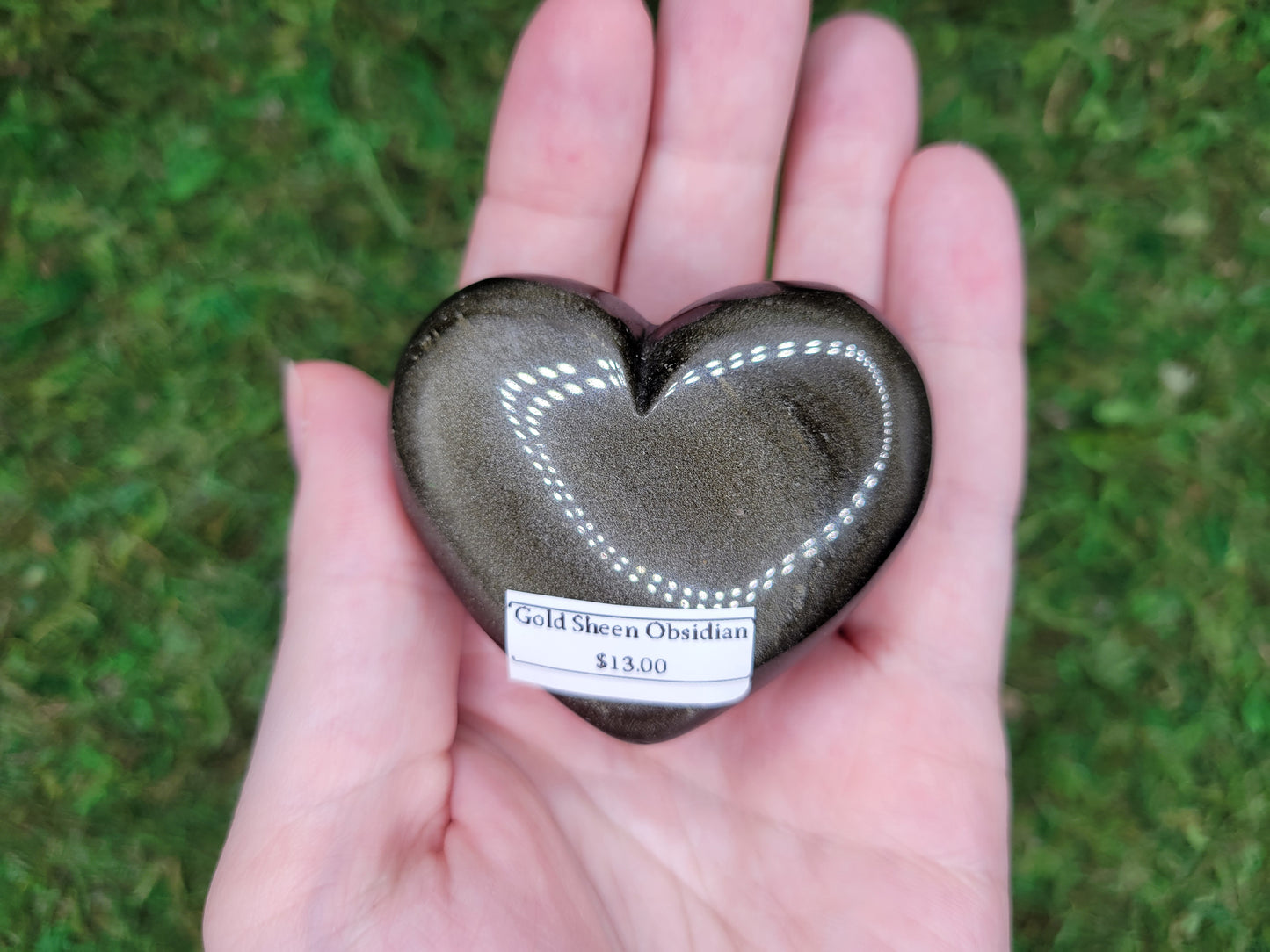 Gold Sheen Obsidian Heart