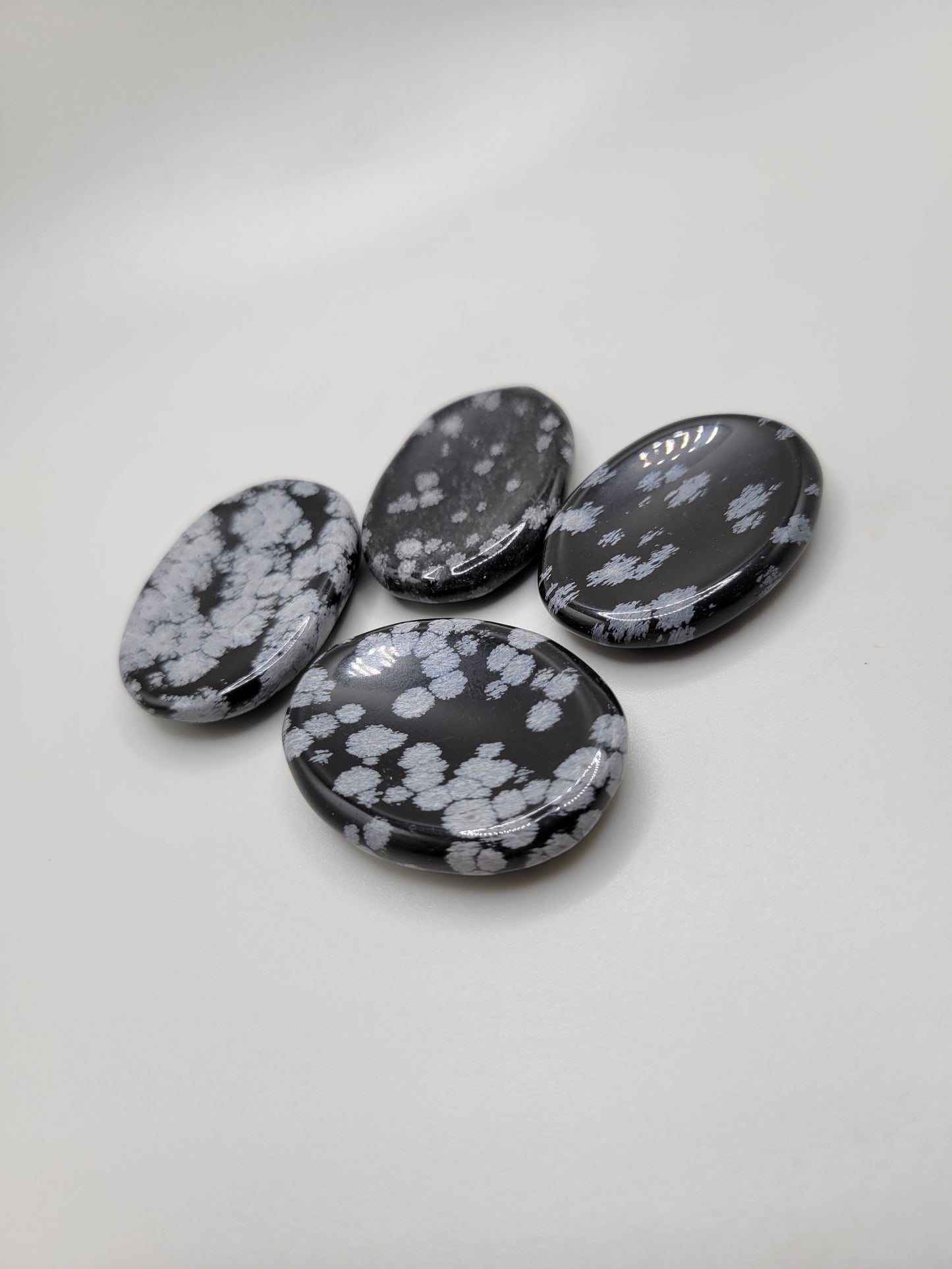 Snowflake Obsidian Worry Stone