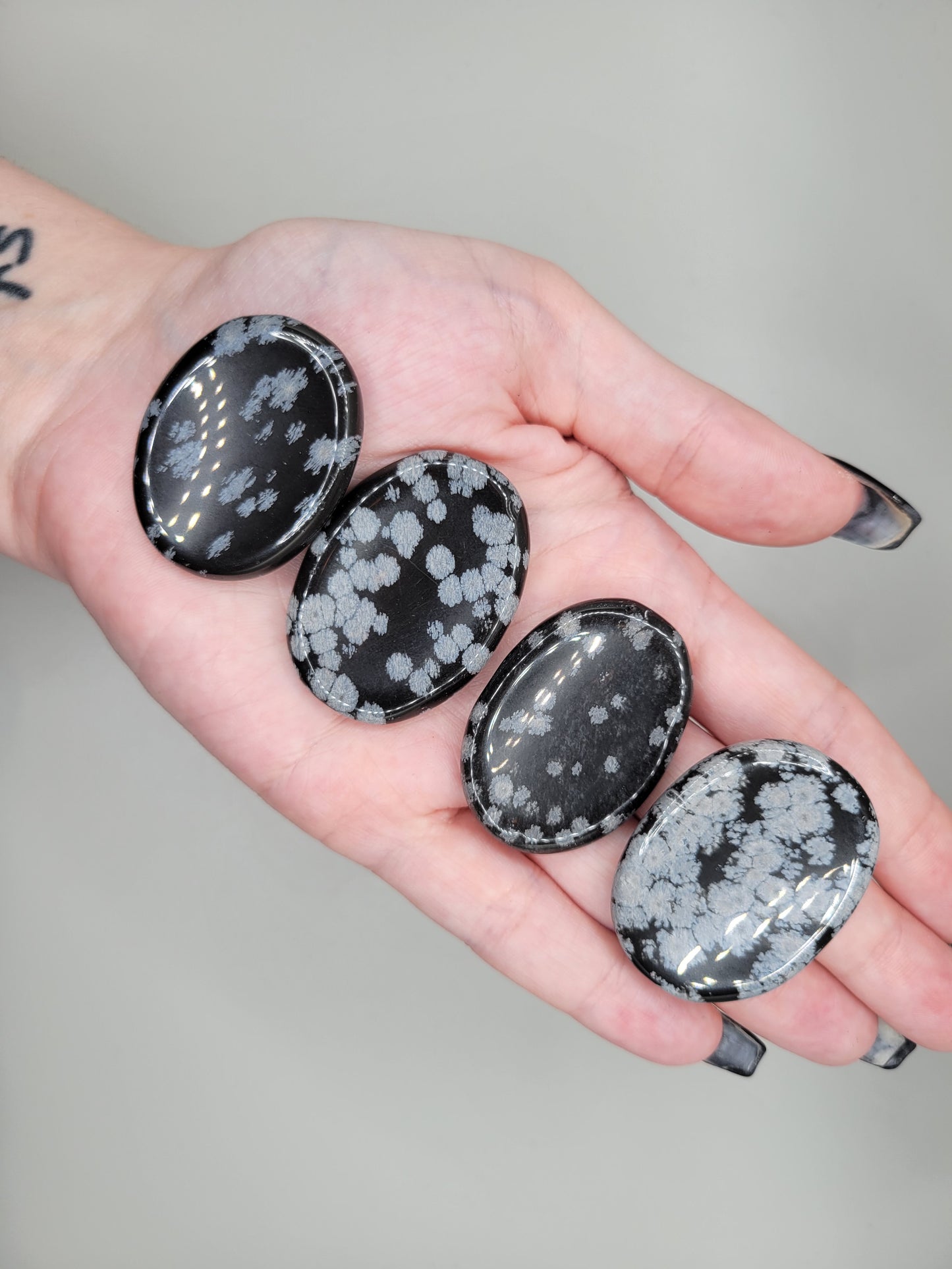 Snowflake Obsidian Worry Stone