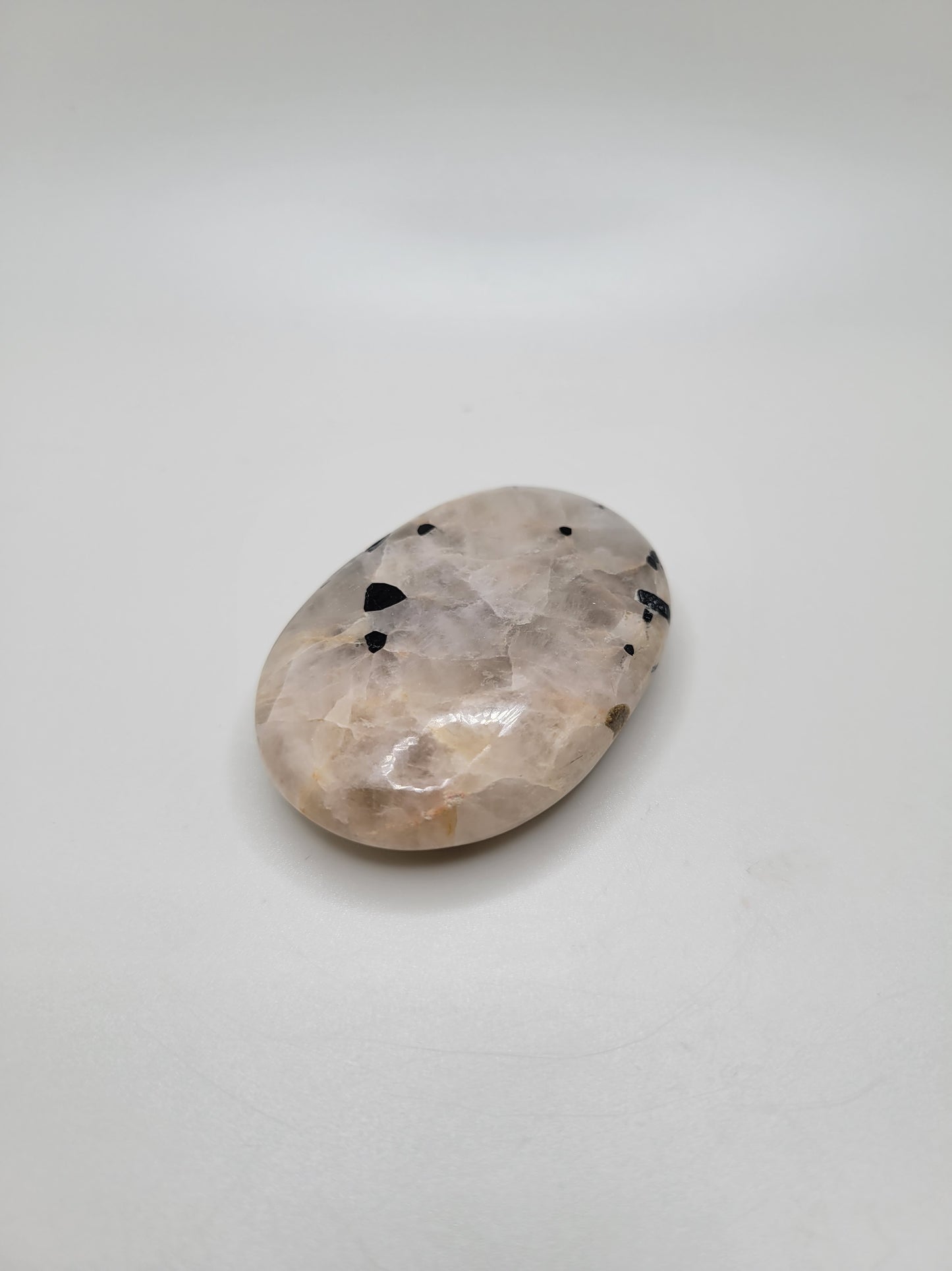 Tourmalinated Quartz Palm Stone
