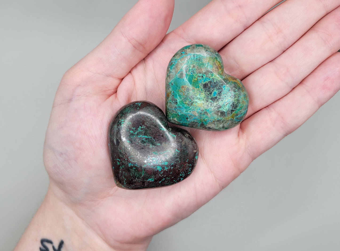 Chrysocolla Hearts