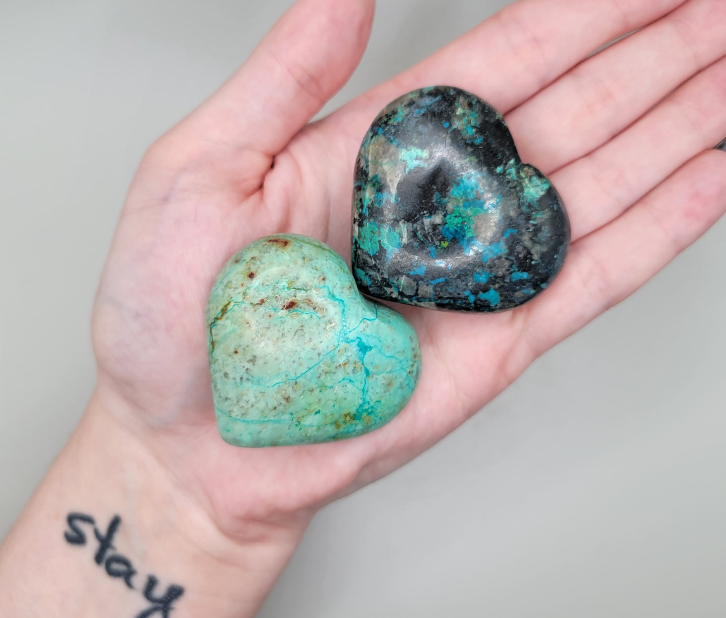 Chrysocolla Hearts