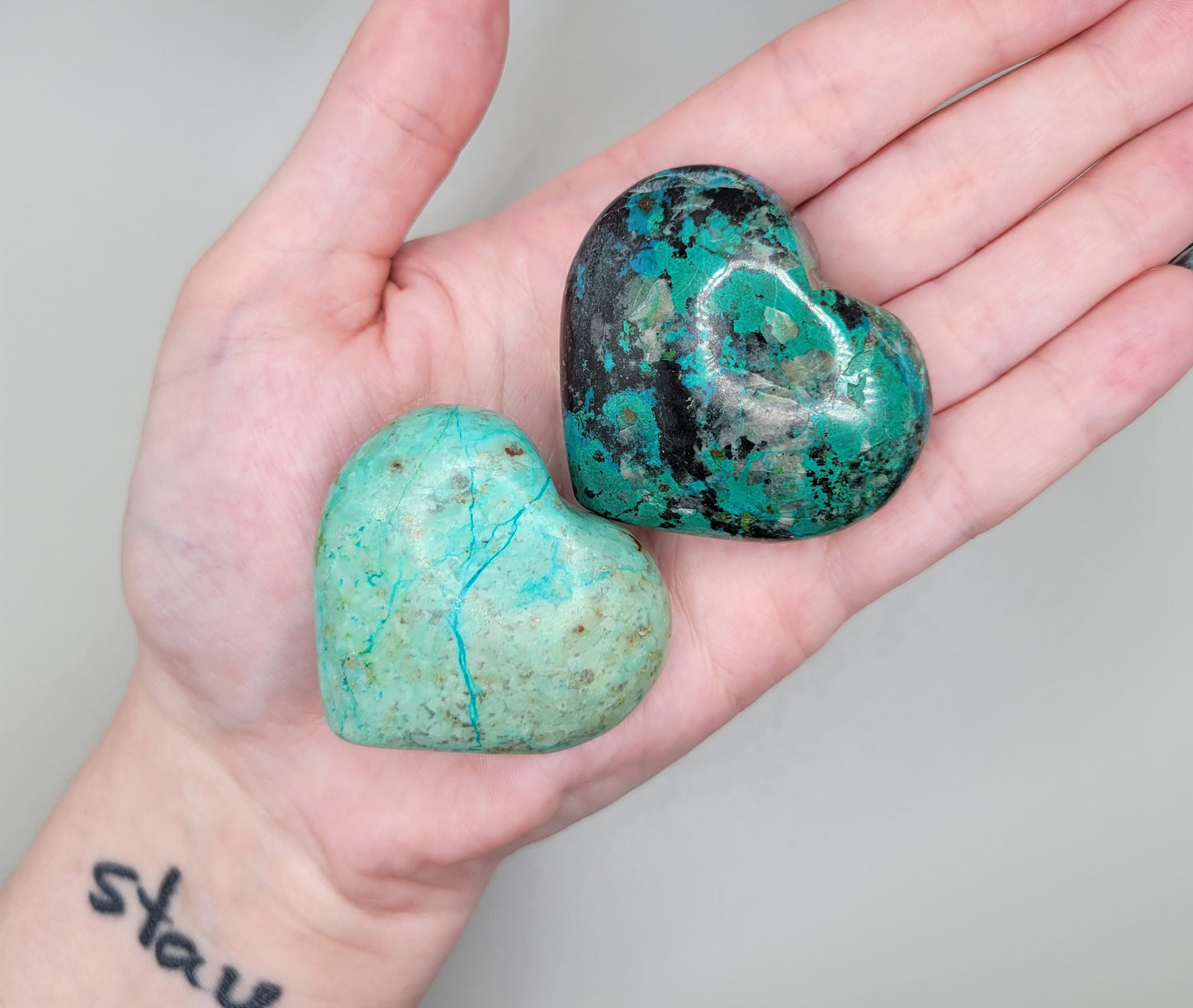 Chrysocolla Hearts