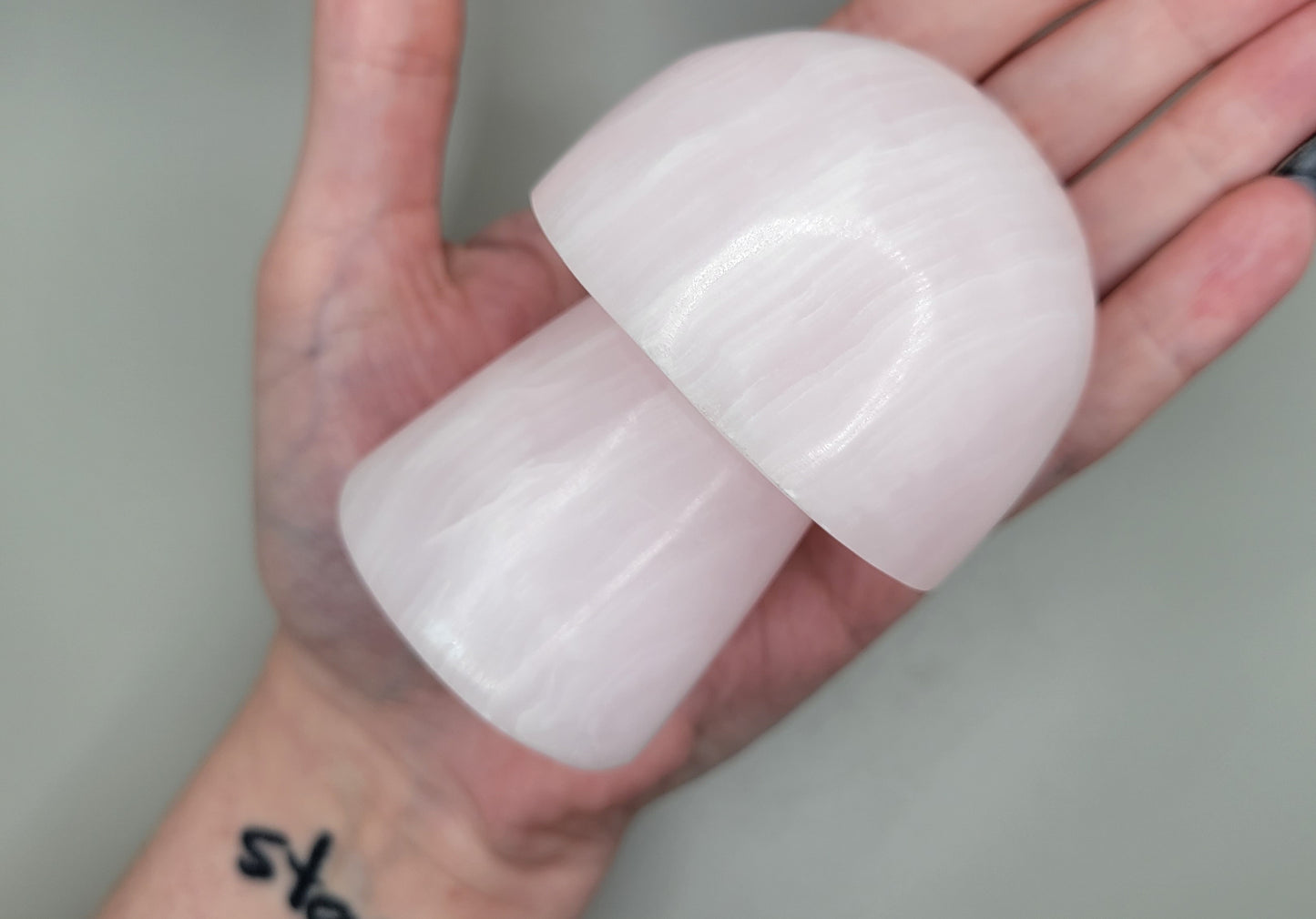 Pink Mangano Calcite Mushroom