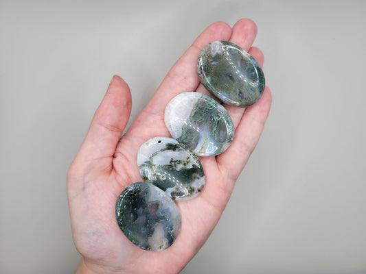 Moss Agate Worry Stones