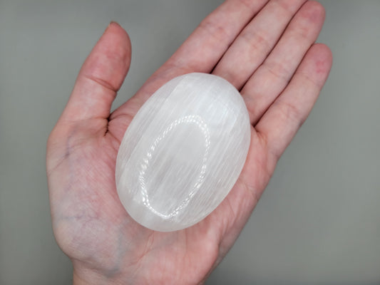 Selenite Palm Stones