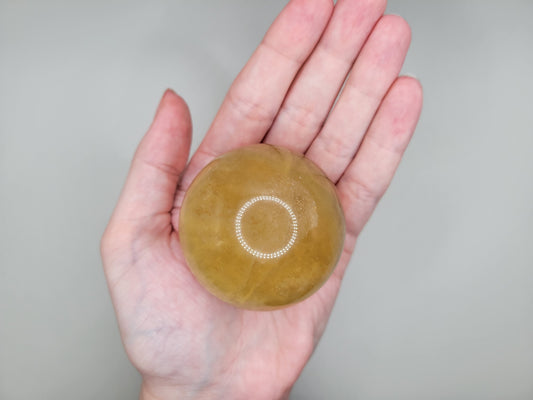 Amber Fluorite Sphere