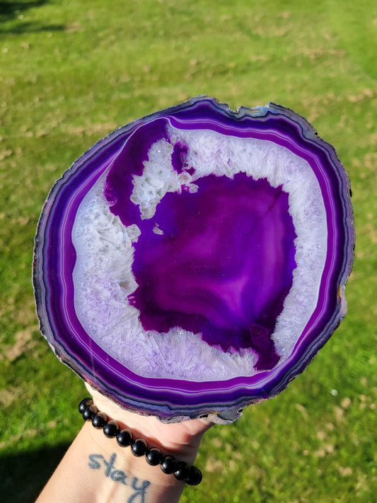 Dyed Purple Agate Slice