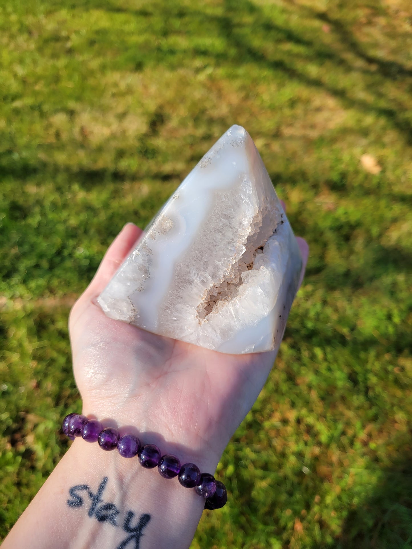 Shark Head Agate Pyramid