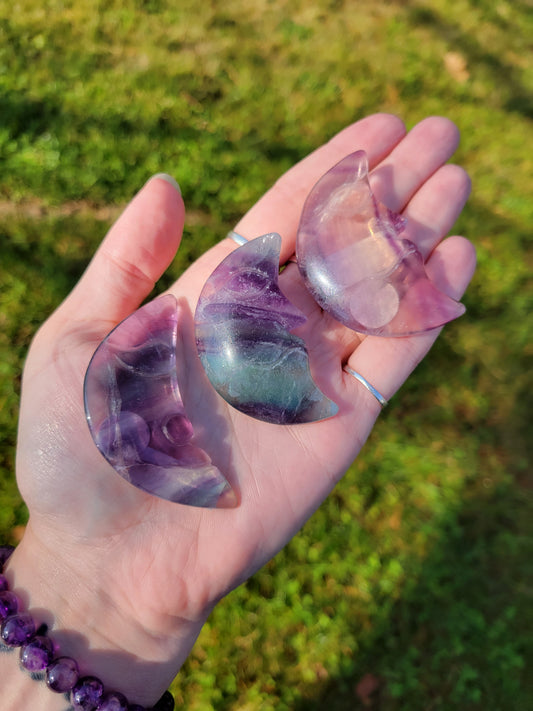 Rainbow Fluorite Moons
