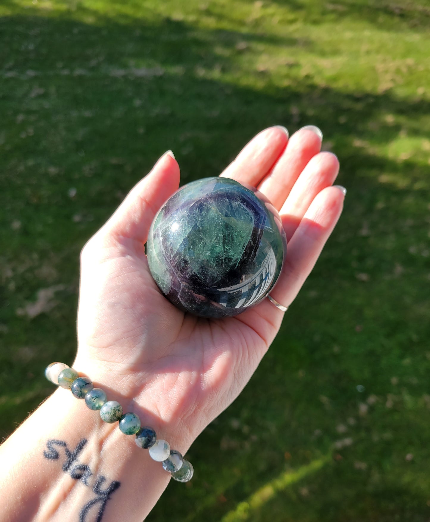 Rainbow Fluorite Sphere