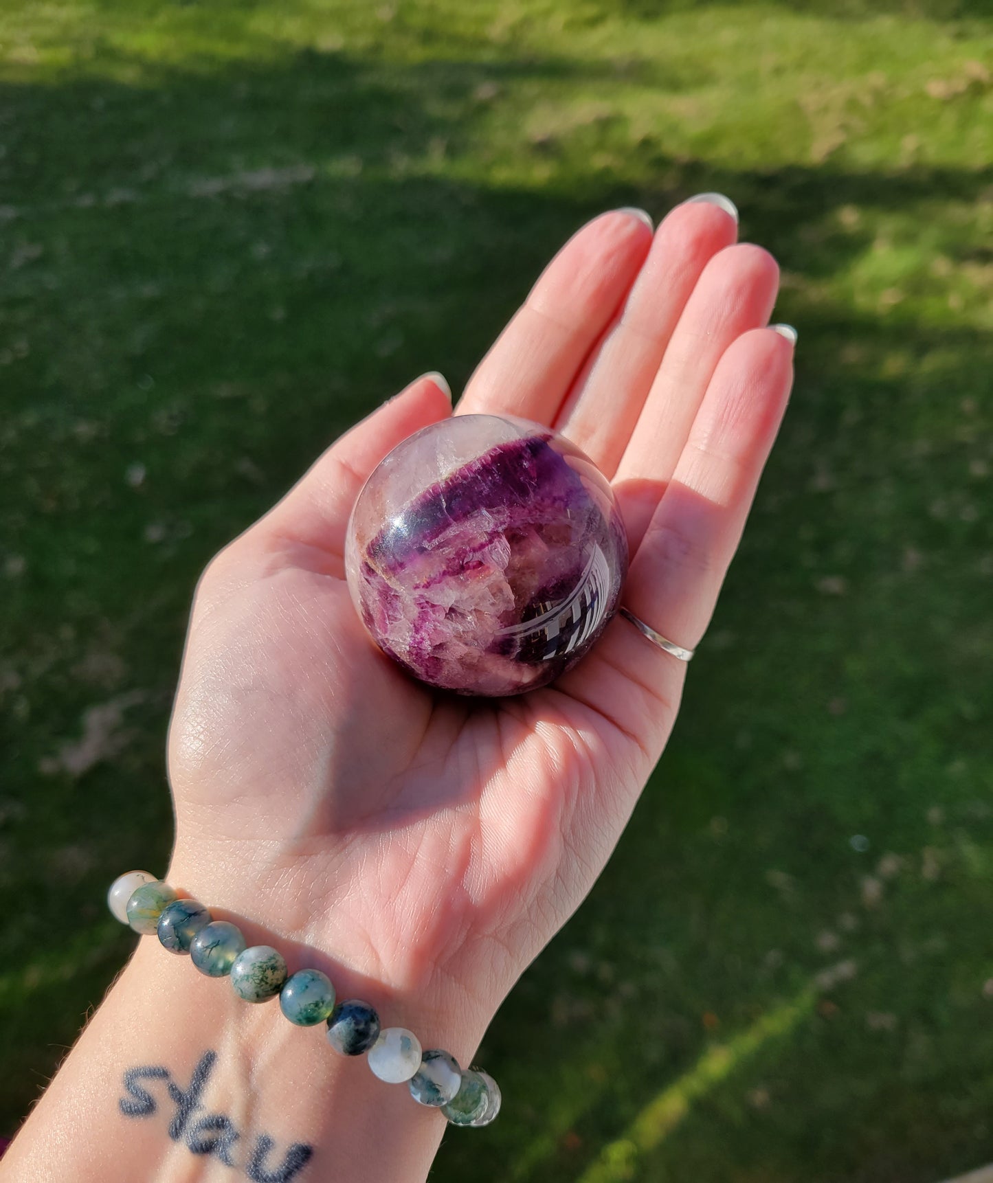 Rainbow Fluorite Sphere
