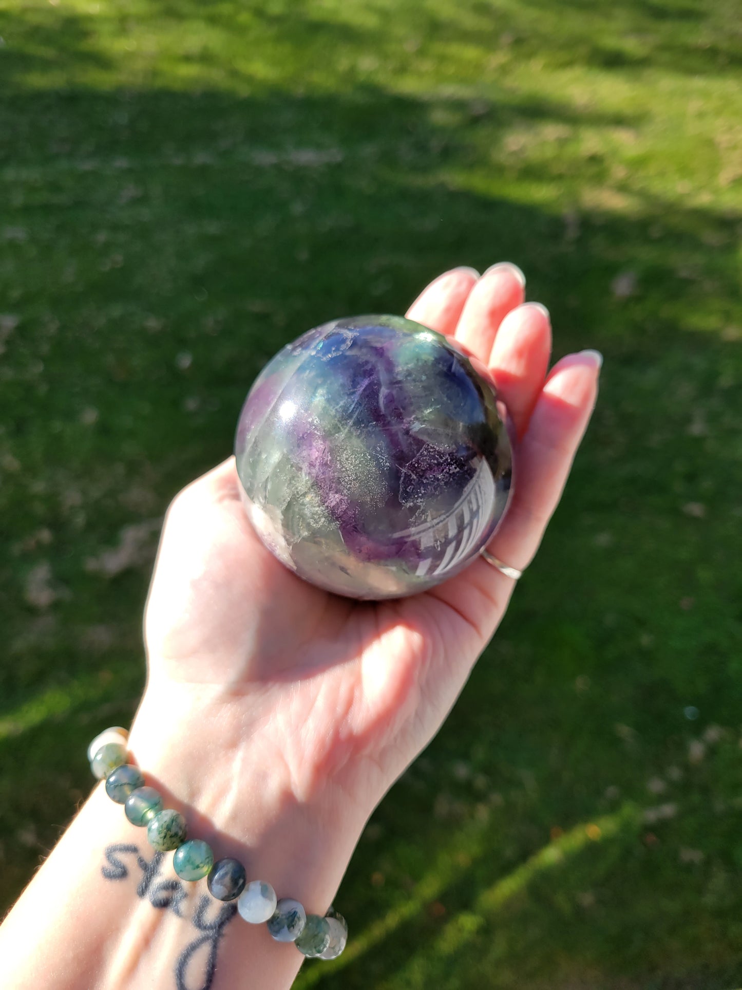 Rainbow Fluorite Sphere
