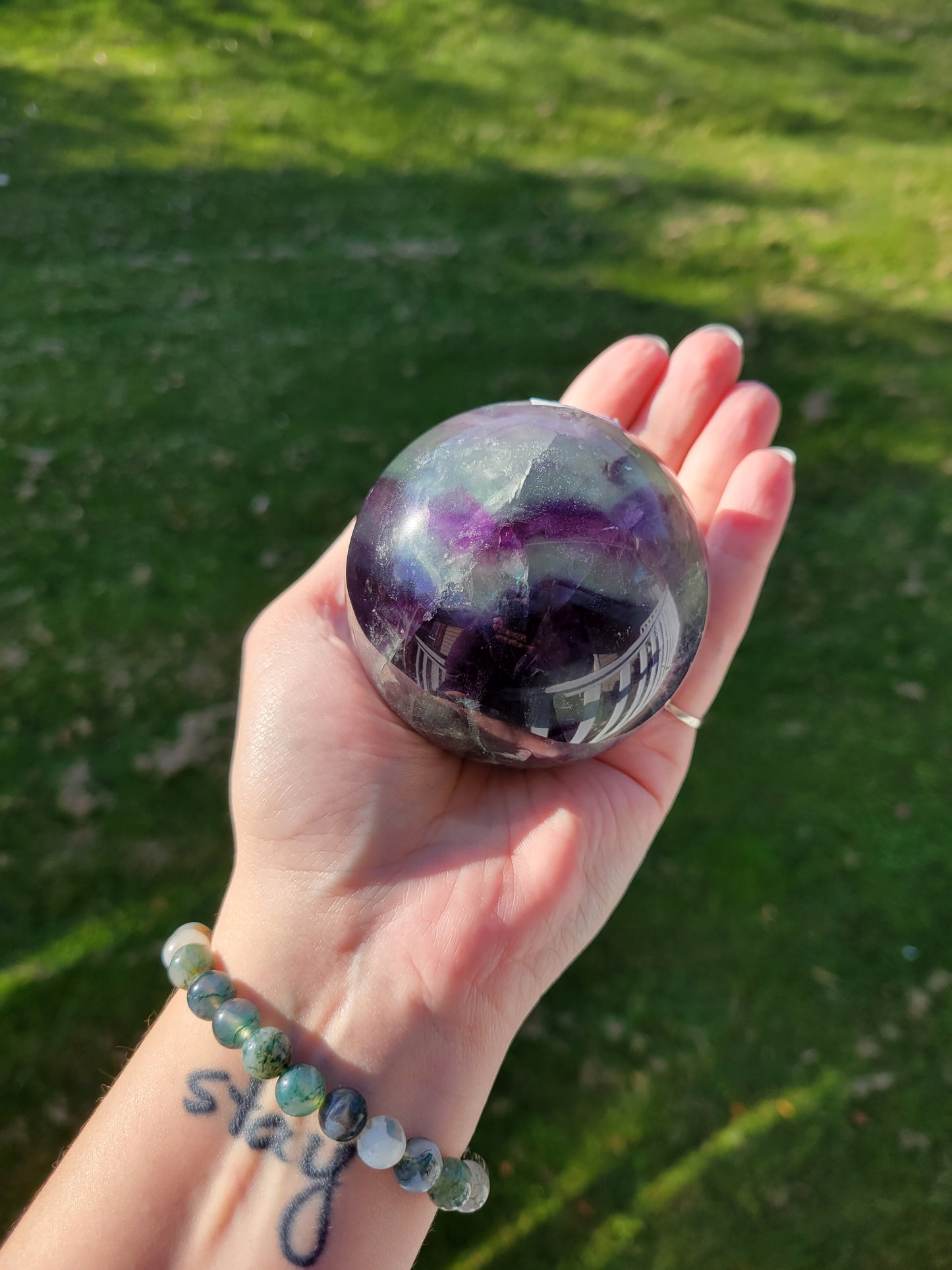 Rainbow Fluorite Sphere
