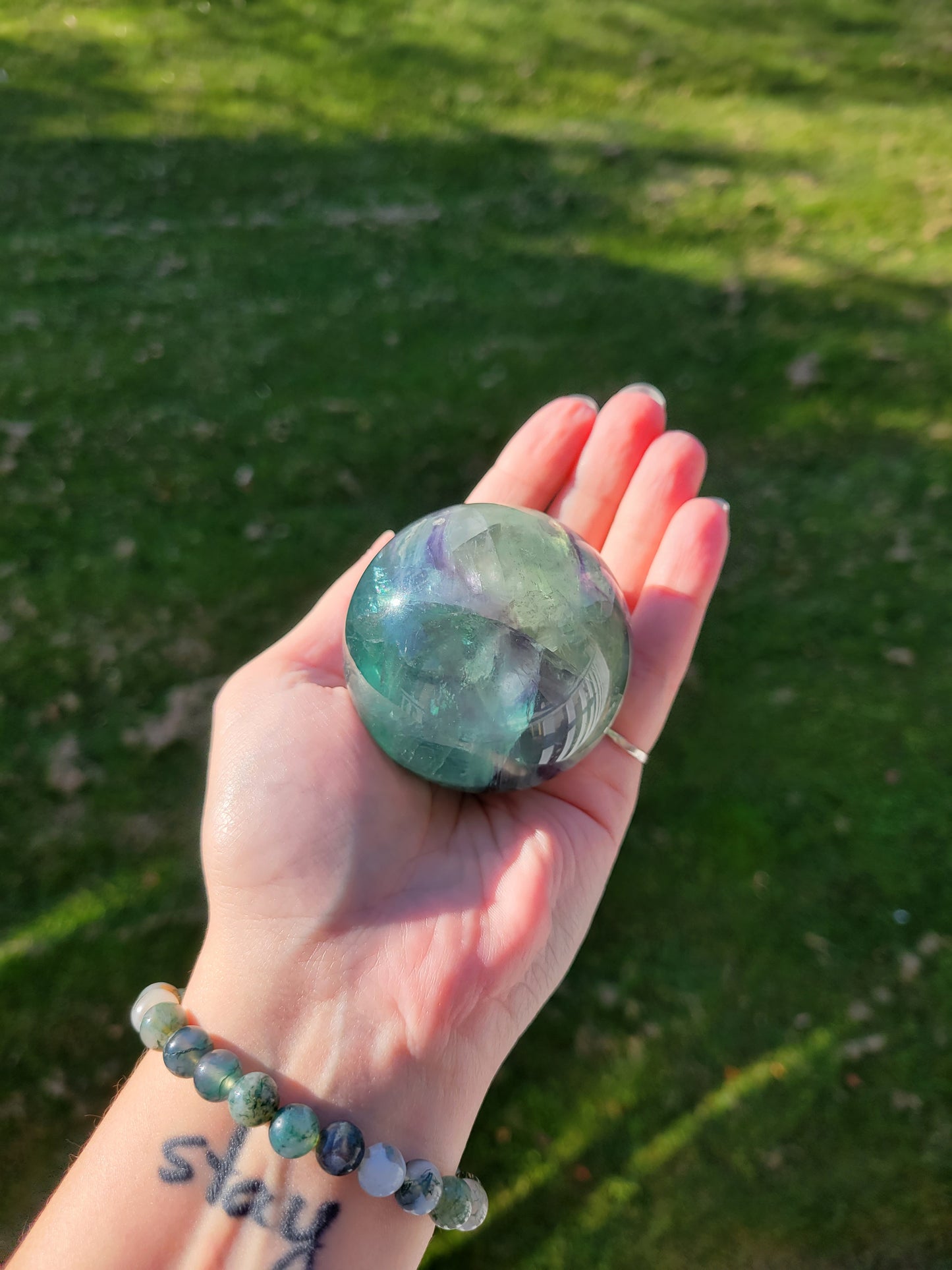 Rainbow Fluorite Sphere
