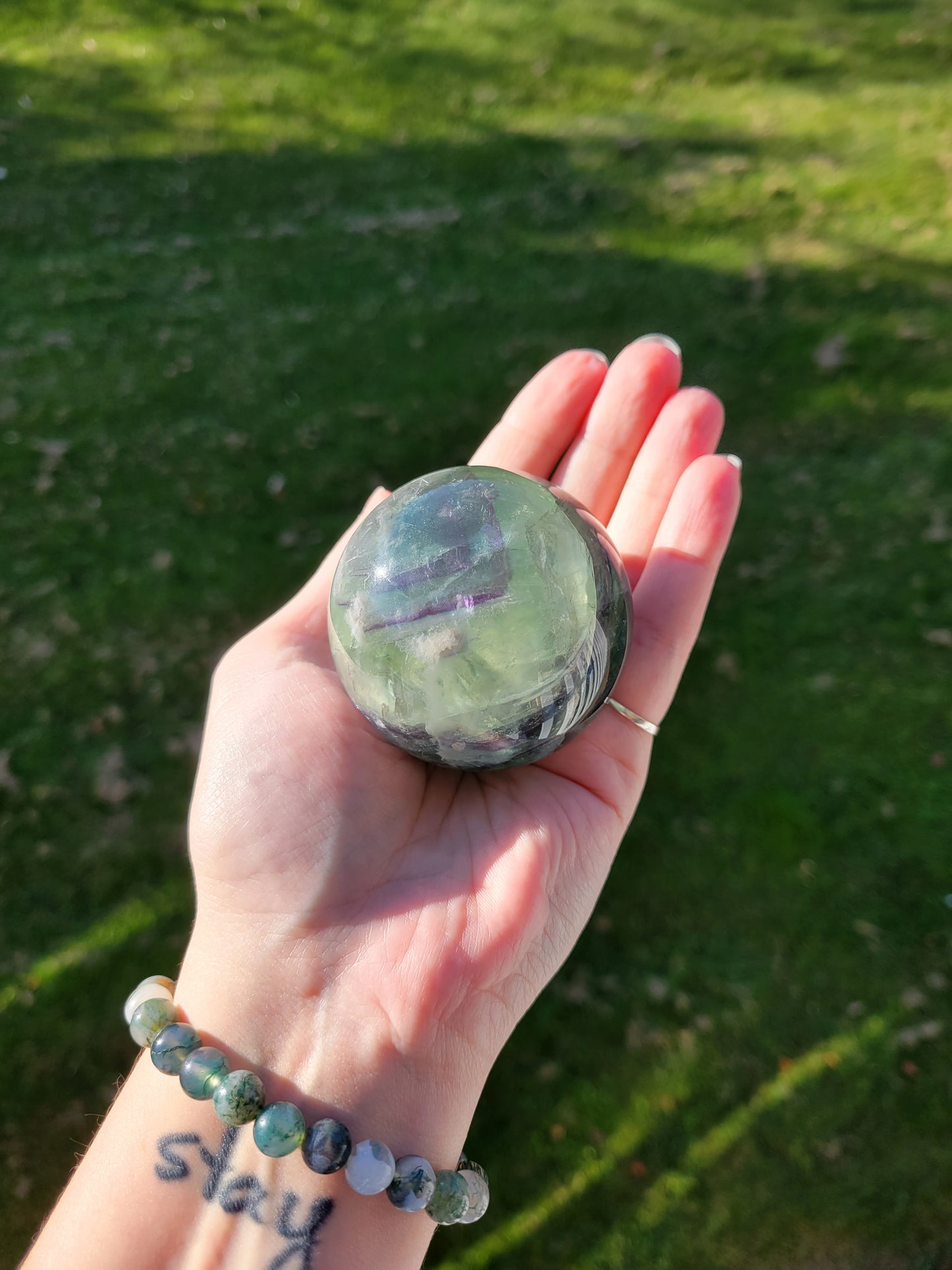Rainbow Fluorite Sphere