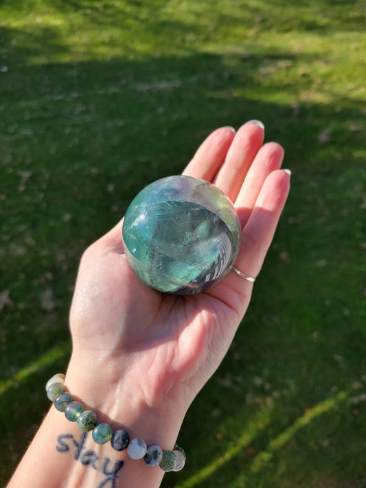 Rainbow Fluorite Sphere