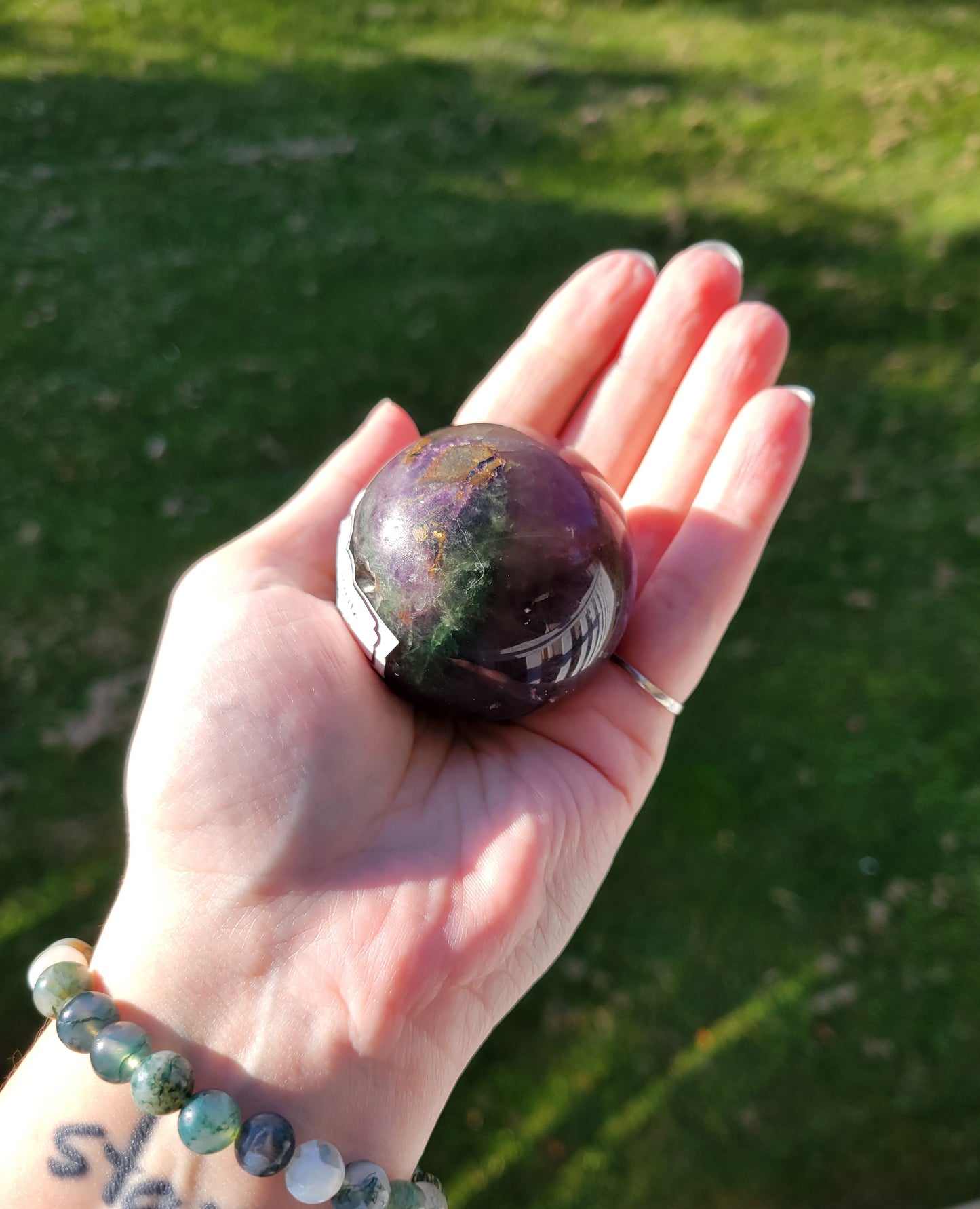 Rainbow Fluorite Sphere