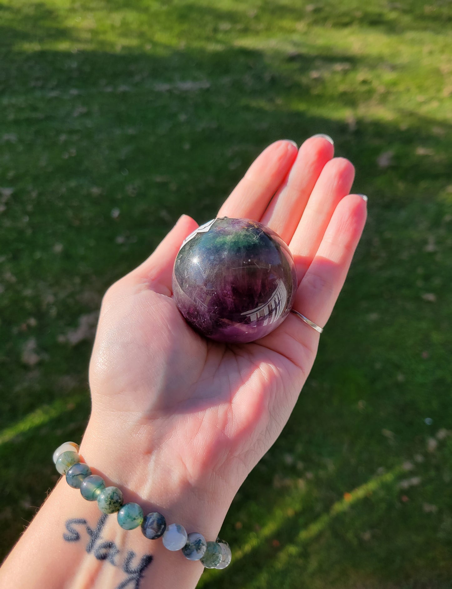 Rainbow Fluorite Sphere