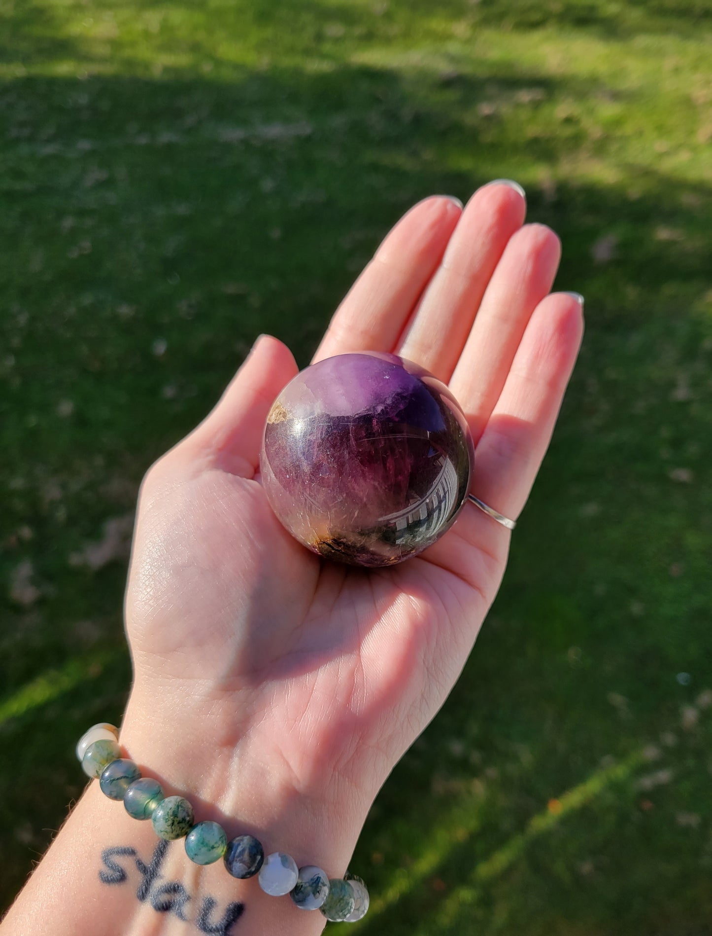 Rainbow Fluorite Sphere