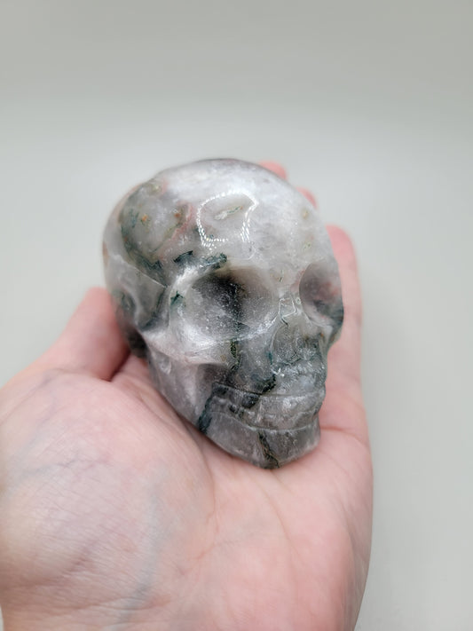 Moss Agate Skull