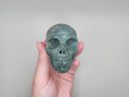 Moss Agate Skull