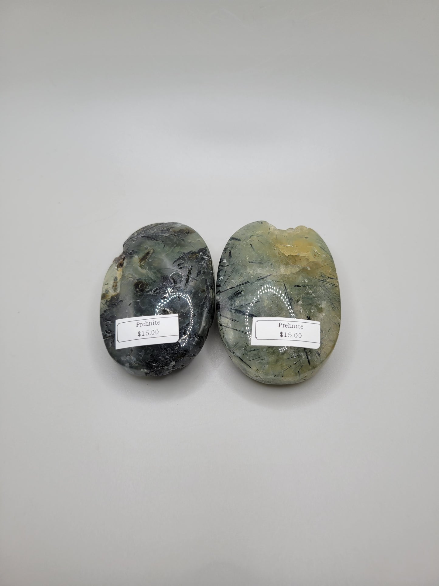 Prehnite with Epidote Palm Stones