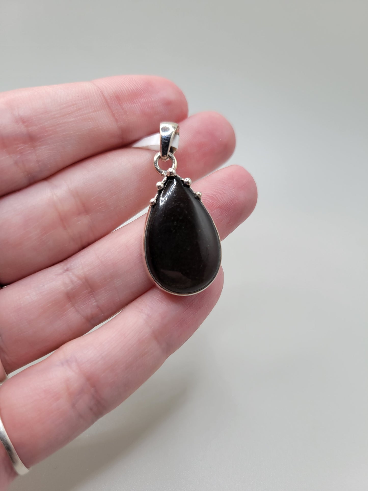 Gold Sheen Obsidian Pendant