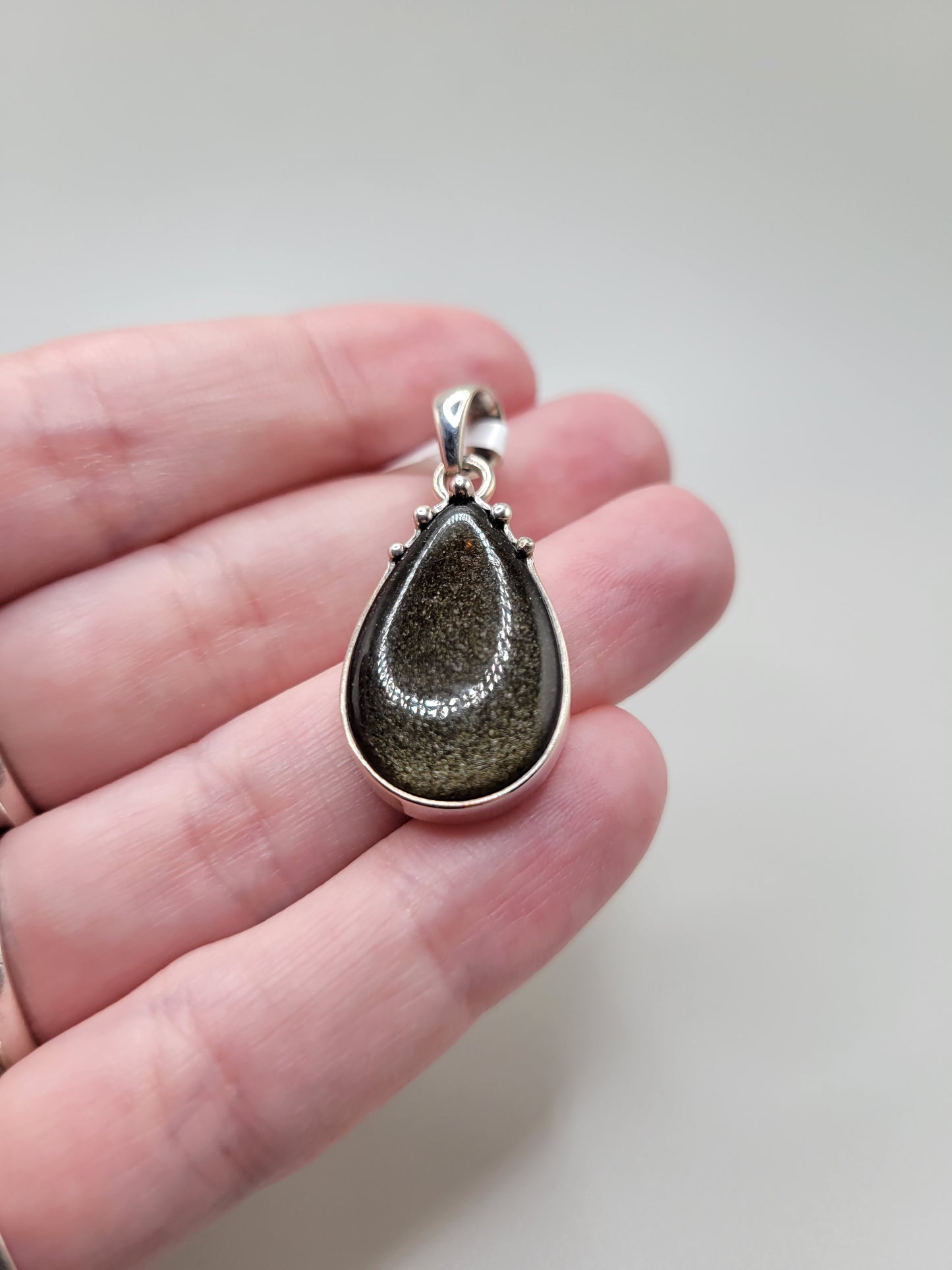Gold Sheen Obsidian Pendant