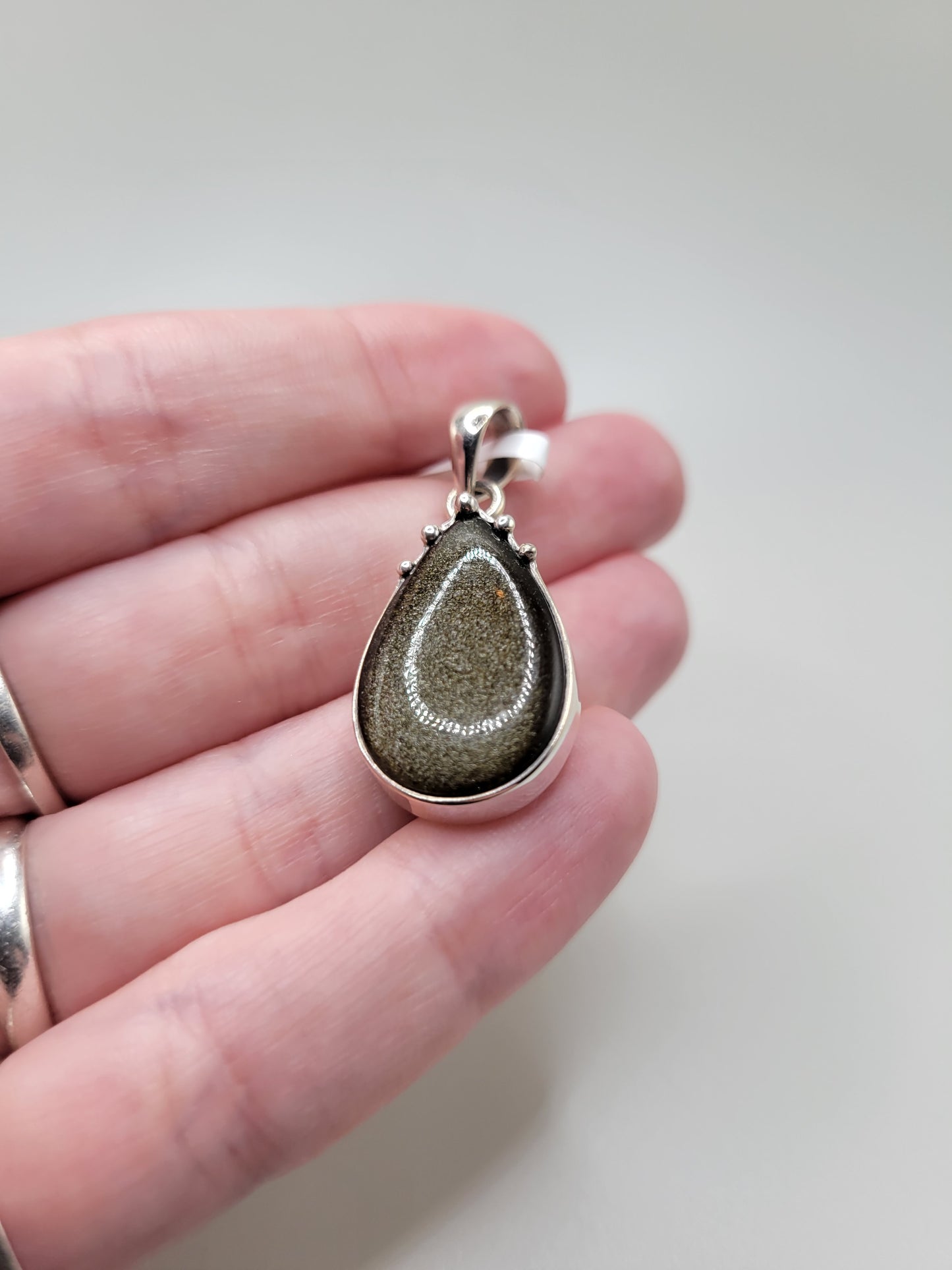 Gold Sheen Obsidian Pendant