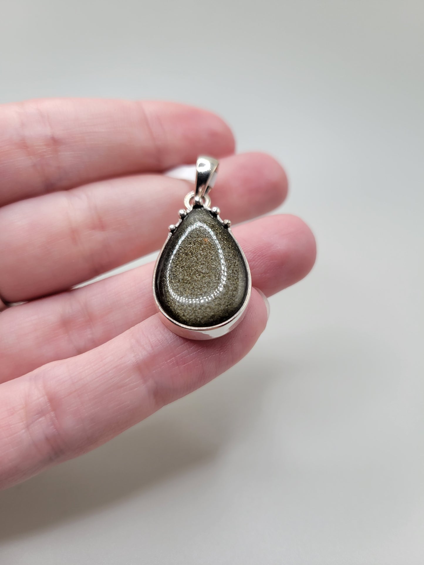 Gold Sheen Obsidian Pendant