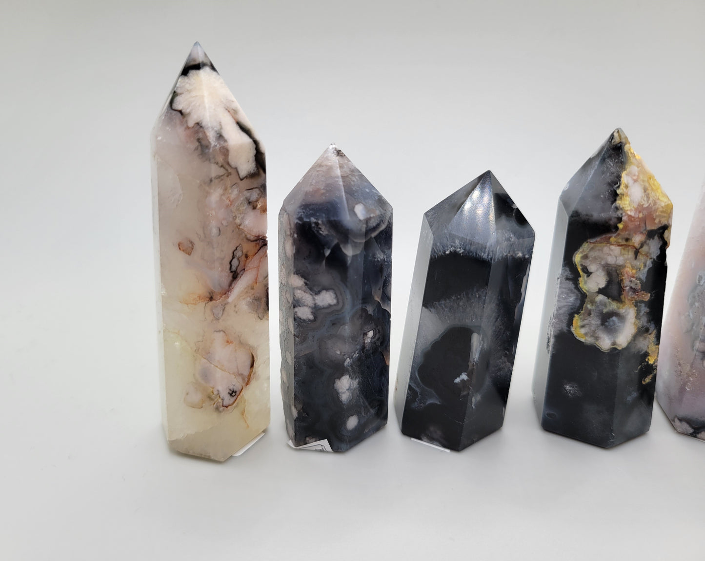 Black Flower Agate Towers