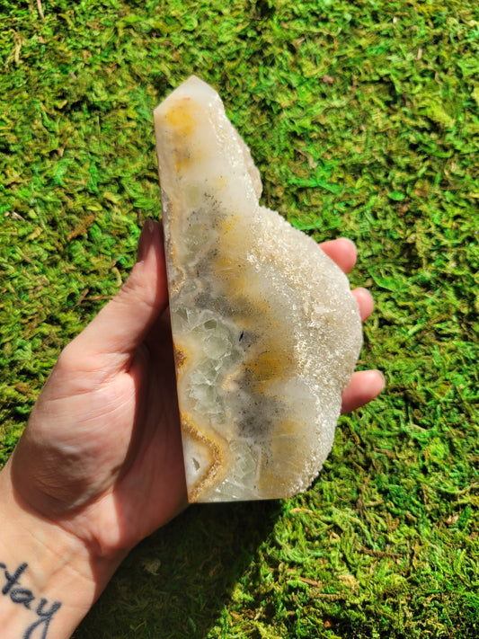 Feather Fluorite Drusy Tower