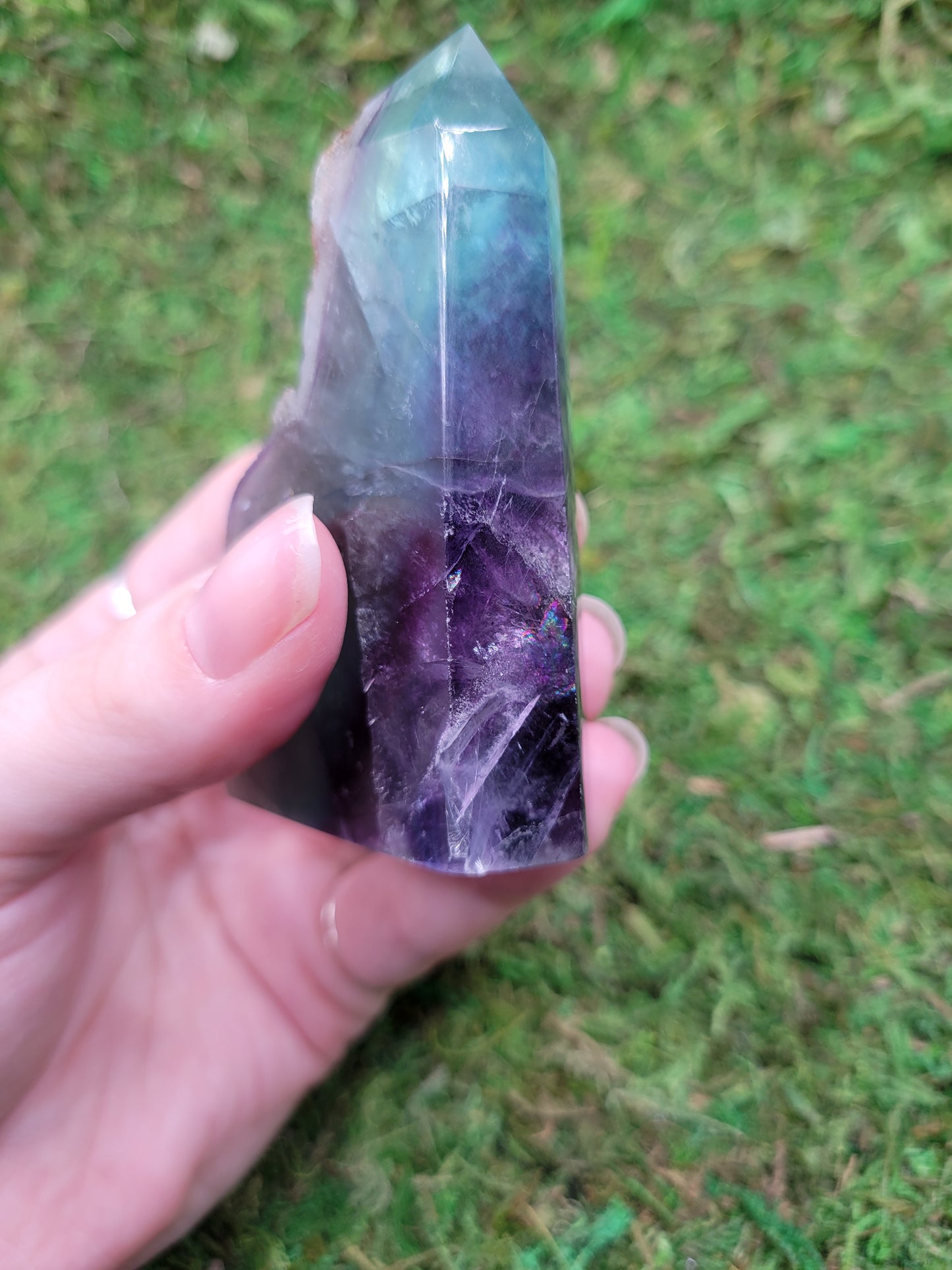 Rainbow Fluorite Drusy Tower