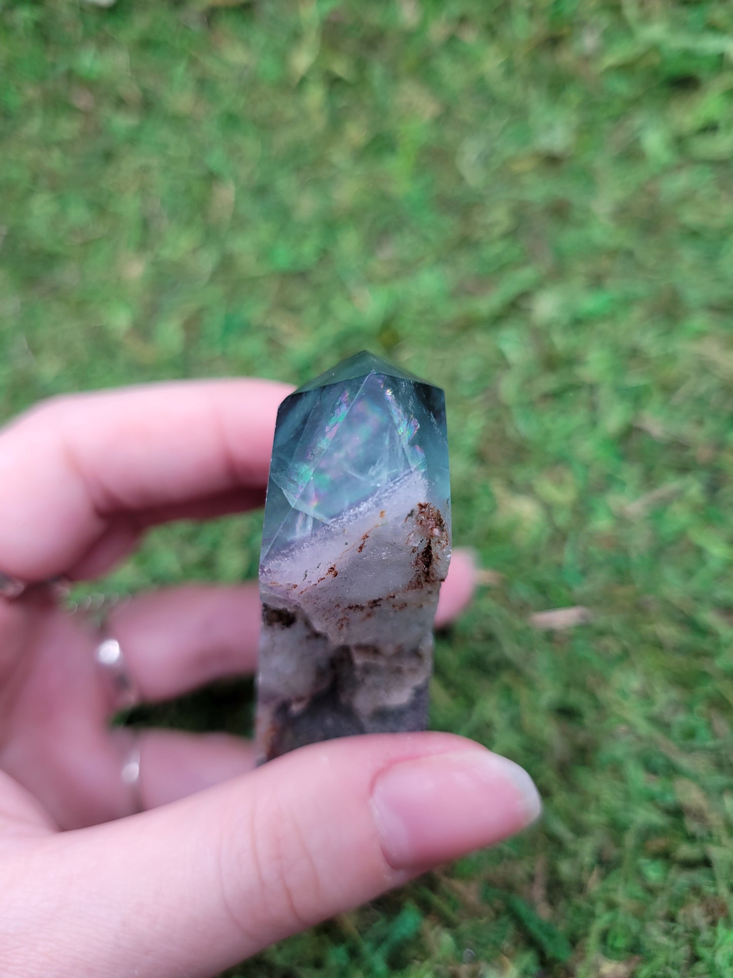 Rainbow Fluorite Drusy Tower